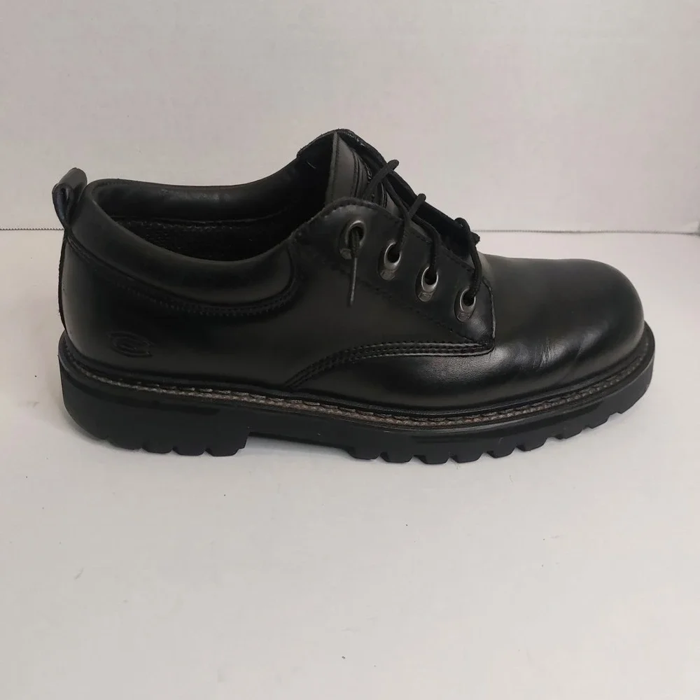 Skechers Leather Upper Black Oxford Shoes Men's Size 9.5 w/ Original Box